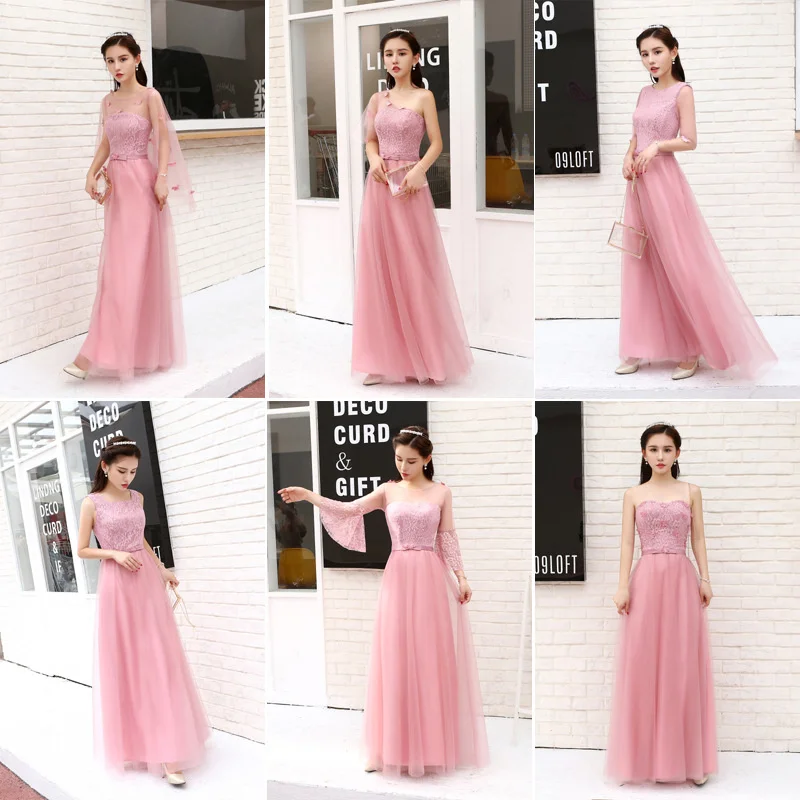 

Bridesmaid Dress 2021 New Autumn Long Temperament Sister Group Bridesmaid Skirt Banquet Performance Host Program Dress