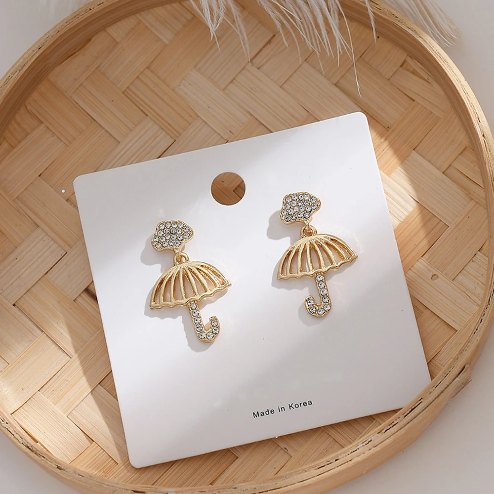 

Han Edition Stud Earrings Fashion Personality Creative Design Umbrella Shape Earrings Women Fine Jewelry Valentine's Day Gifts