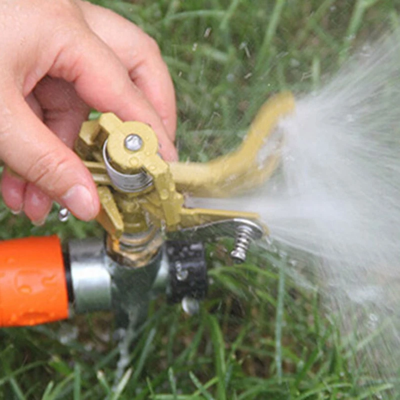 

2Pcs Metal Pulsating Sprinkler 360 Degree Rotation Lawn Watering Sprinklers with Spike for Garden Irrigation System
