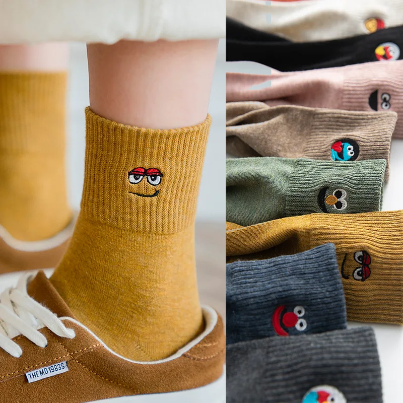 Новинка 2020 года сезон осень зима забавные носки хлопковые Женские Дышащие с
