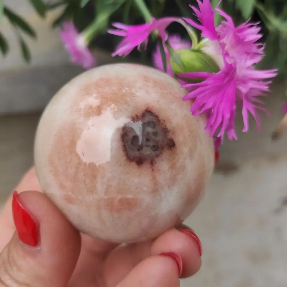 5-6 см натуральный кварцевый камень мясо свиной сфера шар бекон коллекция подарок