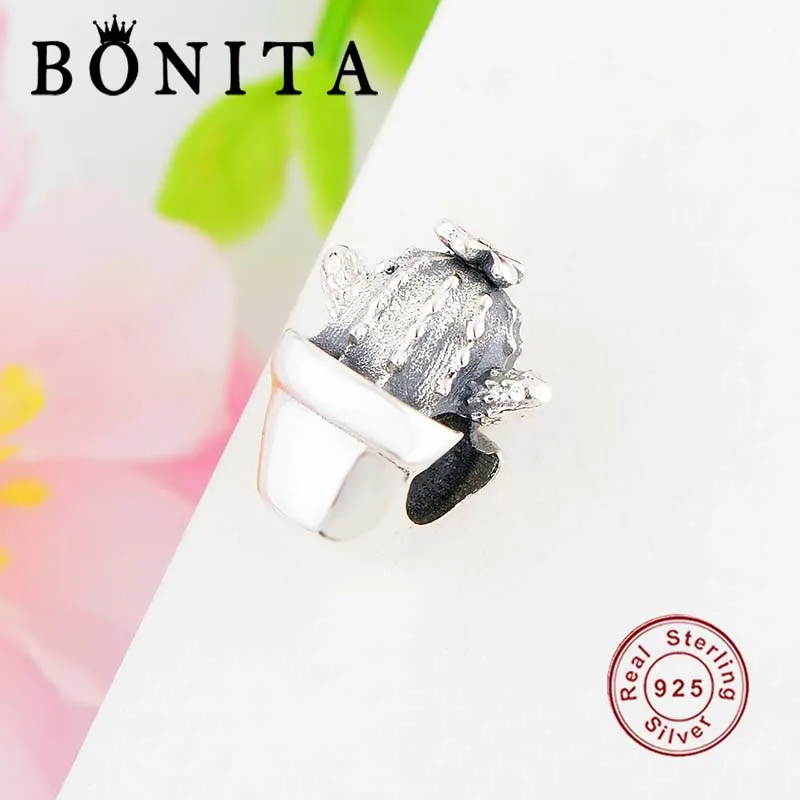 Оригинальный Шарм-обнимашка из стерлингового серебра 925 пробы кактус подвеска