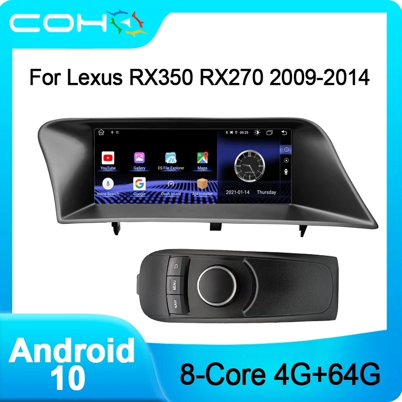 COHO For Lexus RX350 RX450 RX270 2009-2014 Car Multimedia Player Radio Coche Gps Navigation Android 10 Octa Core 4+64G