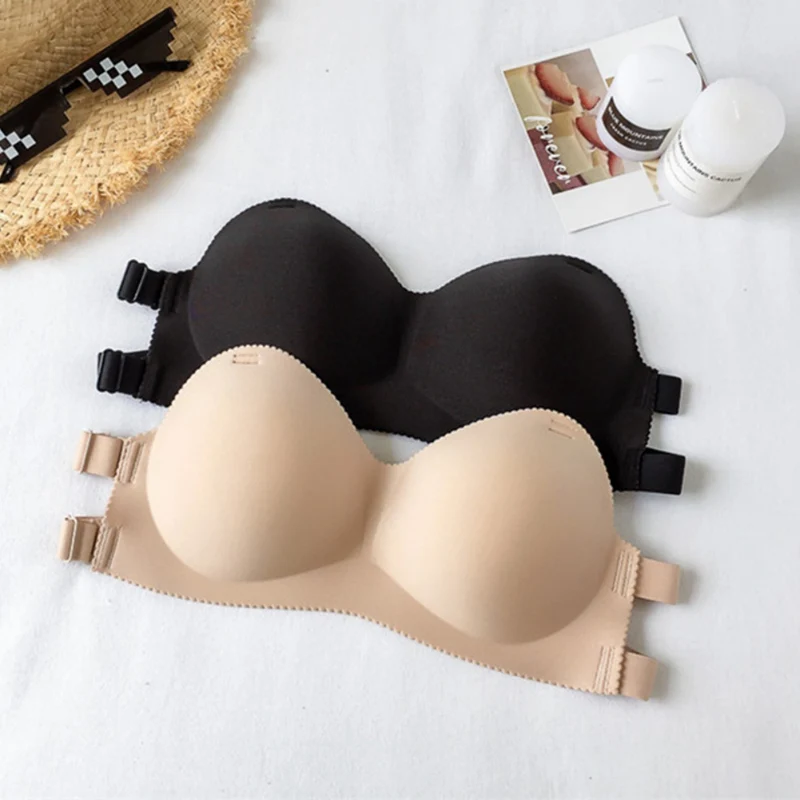 

Seamless Invisible Bras Cup Brassiere Underwear Bra Girls Lingerie Sexy Free Wire Up Half Push Female Strapless