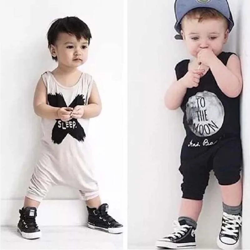 

Children's Vest Jumpsuit Summer Baby Boys Rompers Sleeveless 2Color Cotton Casual Kids Bodysuits Infant Romper Clothes 0-18M Smk