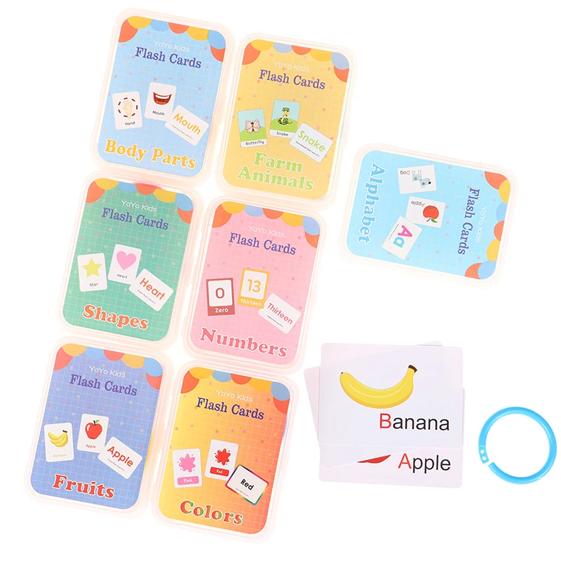 

Number Memory Training Early Learning English Flash Card Fruit Alphabet Shapes Educational Toy Baby Kids Gift