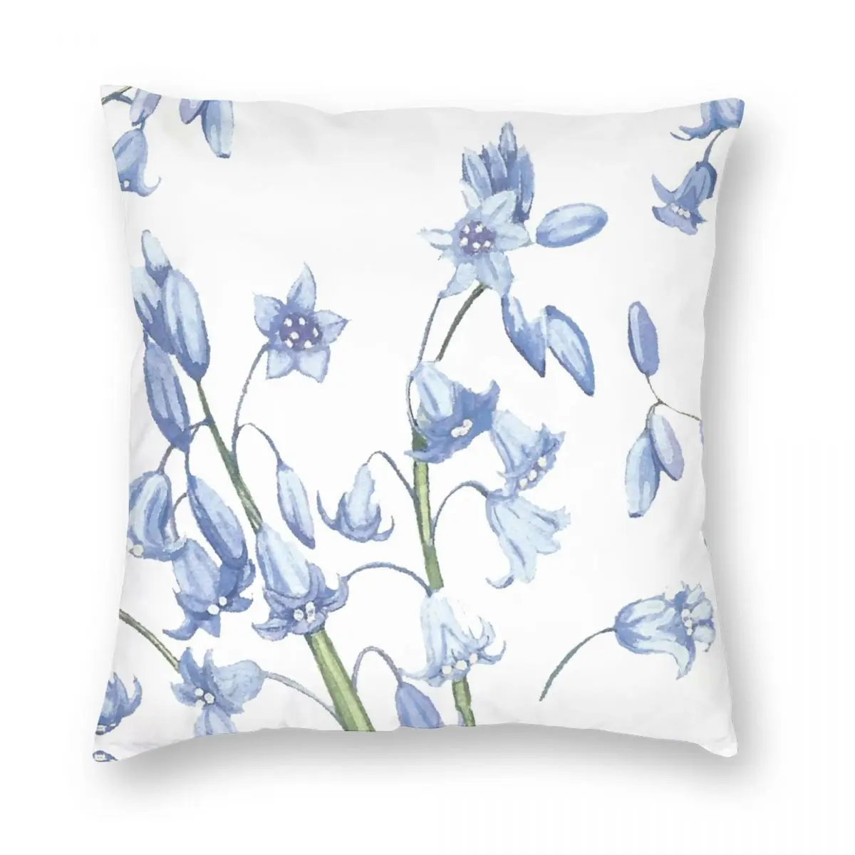 

Spring Bluebells Square Pillowcase Polyester Linen Velvet Printed Zip Decorative Pillow Case Home Cushion Cover Wholesale