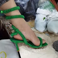 Необычные босоножки с ремешком вокруг щиколотки#5