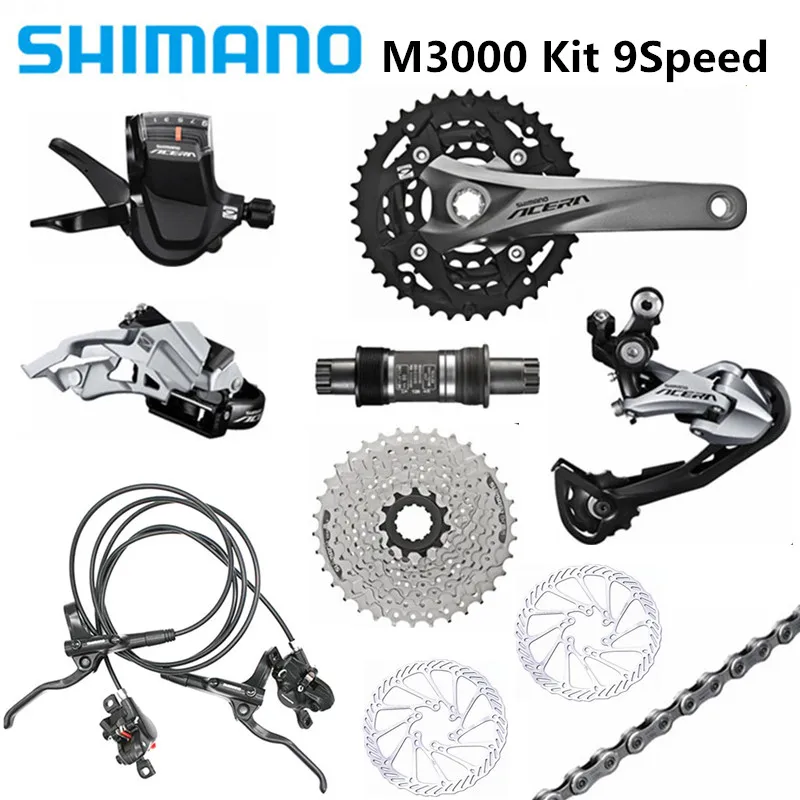 SHIMANO M3000 сменный комплект для горного велосипеда 9 S/27 комплект для переключения скорости M390 комплект обновленная версия добавить MT200+ G3 тормоз