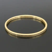 top quality women bangle stainless steel rose gold color unique round bangle bracelet women jewelry wedding gift