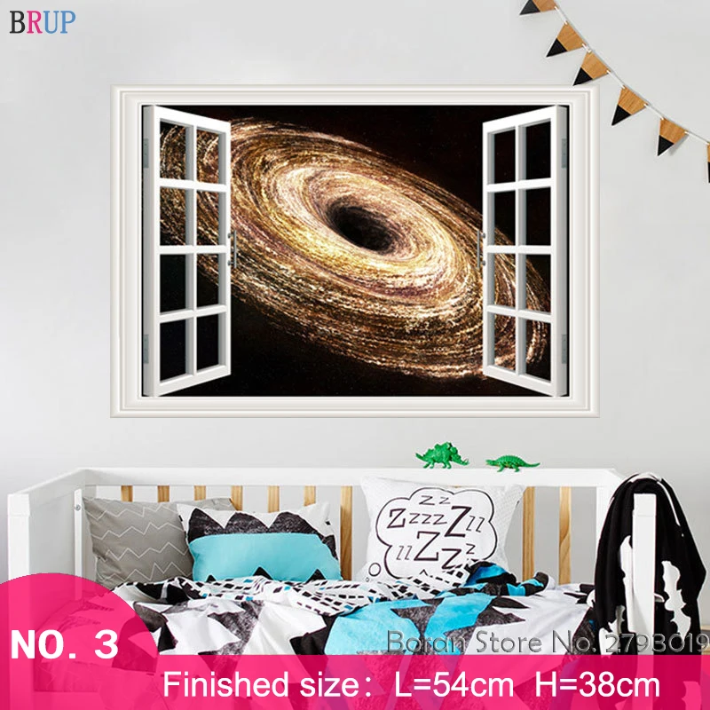 10 Style Black Hole 3D Wall Stikers Creative Universe Science Art Home Decor for Kids Room Planets Decals |