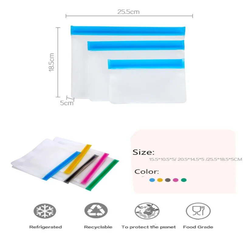 Силиконовый Пакет для хранения пищевых продуктов пакет с застежкой-молнией PEVA