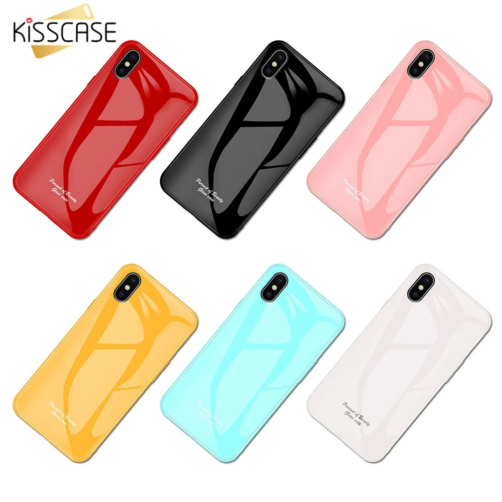 Оригинальный стеклянный чехол KISSCASE для iPhone 11 Pro Max цветной телефона 7 6 8 Plus 6S XS X XR |
