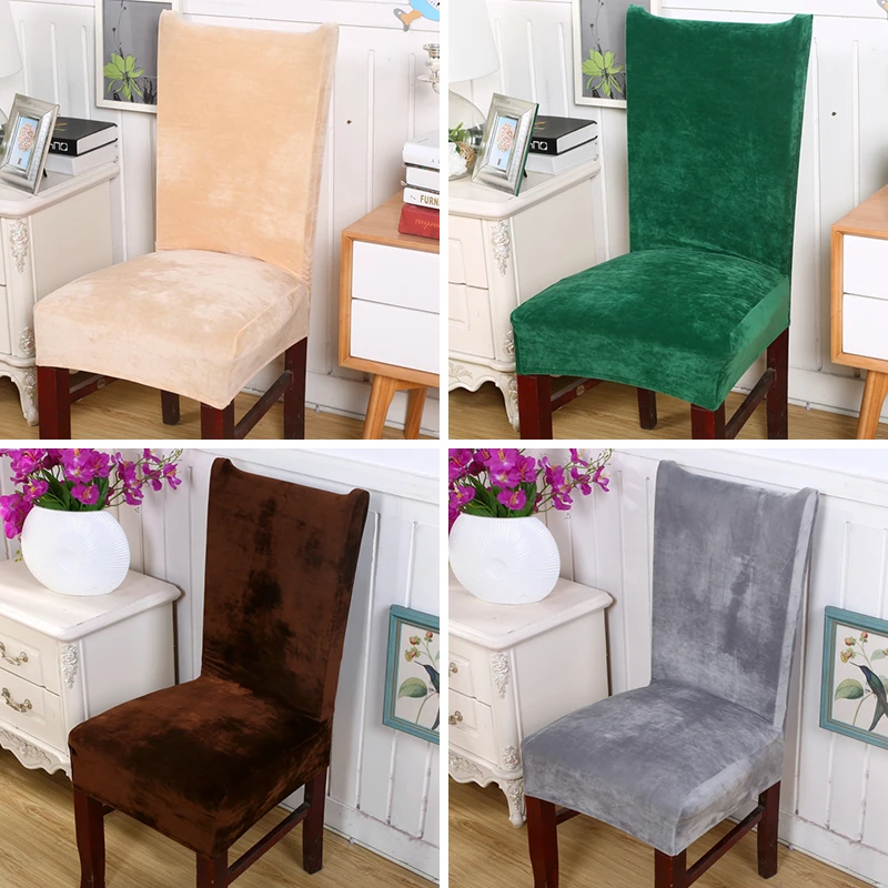 

Dining Chair Covers Party Spandex fundas para sillas de comedor Velvet Chair Covers Stretch Office Chair Slipcover