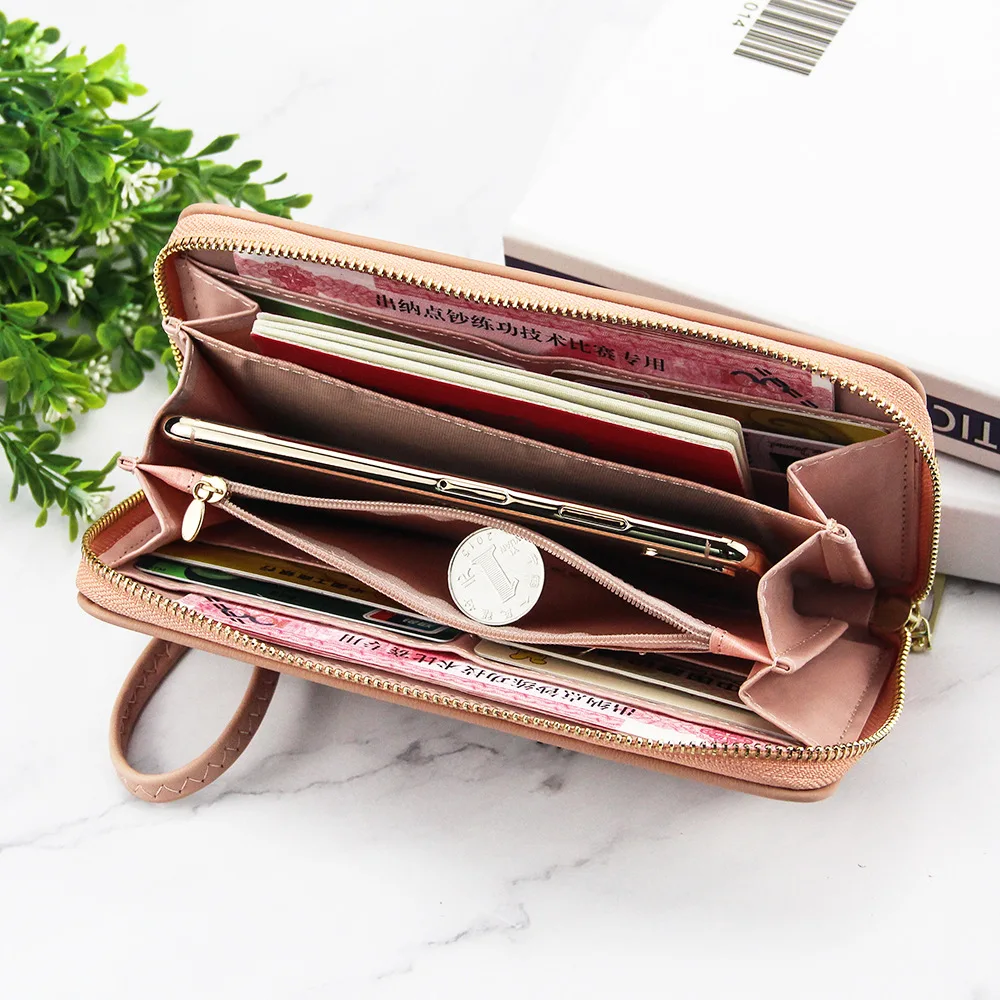 Новинка Женский кошелек большой вместимости с застежкой-молнией для монет