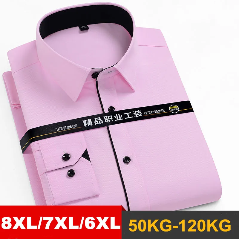 Новый размера плюс 8XL Мужская одежда рубашки 2021 повседневные зауженные хлопковые
