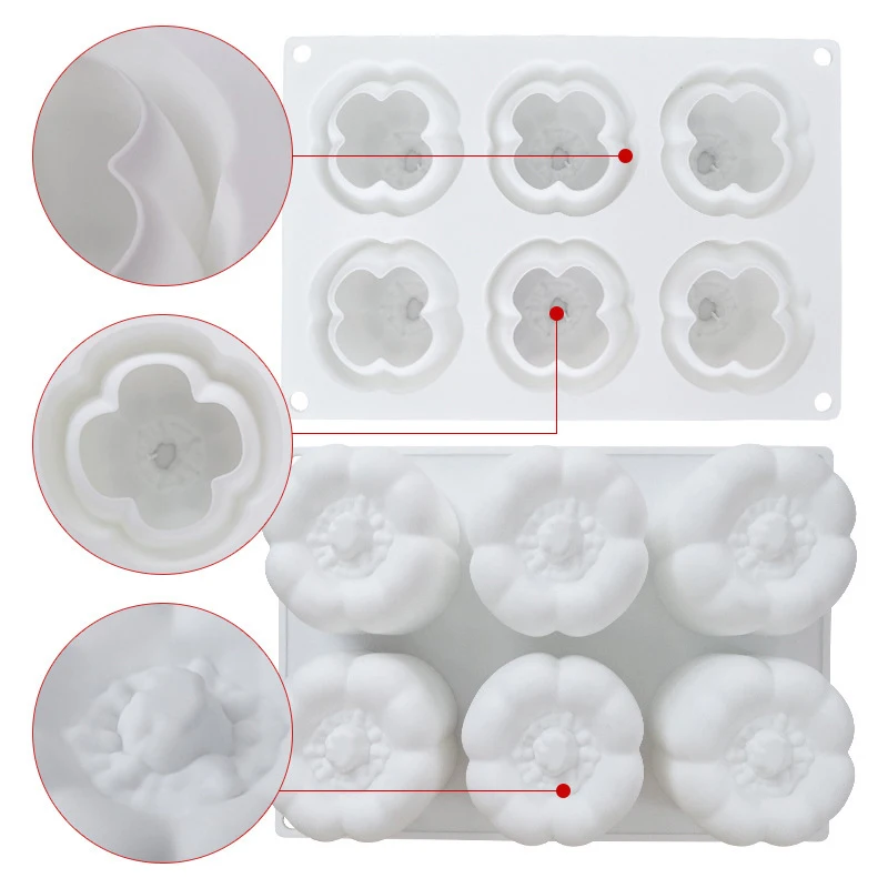 Meibum Chili-Shaped Silicone Mold 6 Cavity Mousse Cake Molds Dessert Decoration Bakeware Pastry Mould Kitchen Baking Tools |