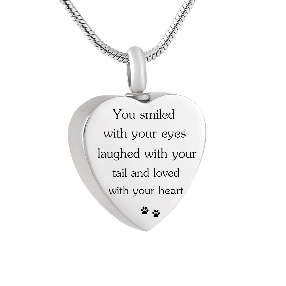 

Pet Memorial Necklace Loss of Dog Cat Cremation Pendant Necklace Stainless Steel Pet Keepsake Necklace