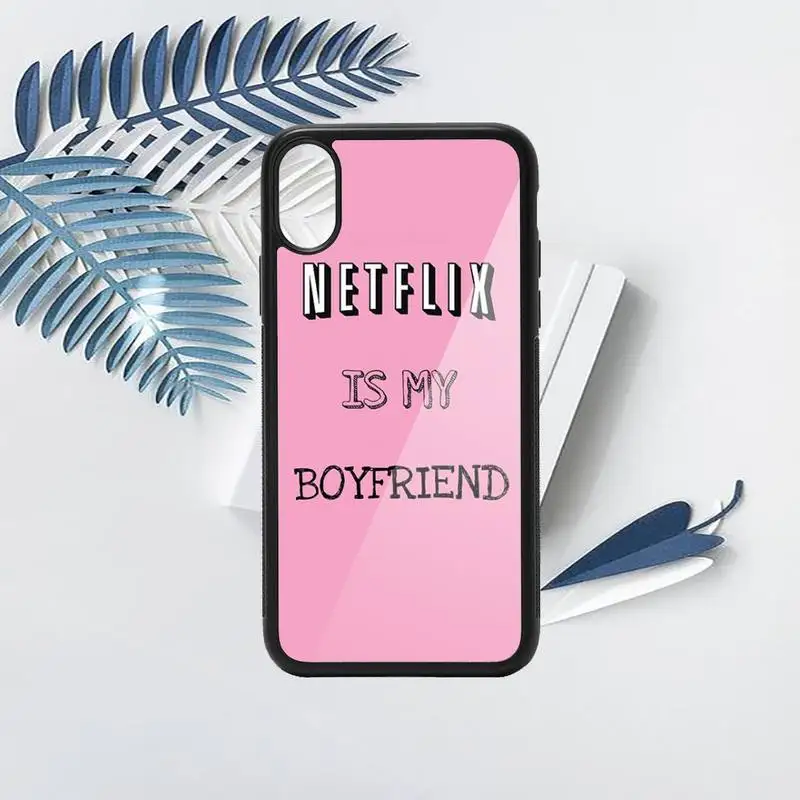 

netflix is my boyfriend Quotes luxury high quality Phone Case shell PC for iPhone 11 12 pro XS MAX 8 7 6 6S Plus X 5S SE 2020 XR