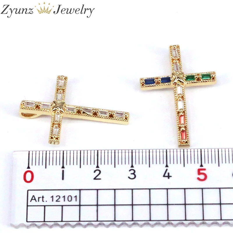 

10PCS, Female Crystal Zircon Necklace Classic Cross Style Pendant Necklace Colorful Choker Necklace Gift For Women