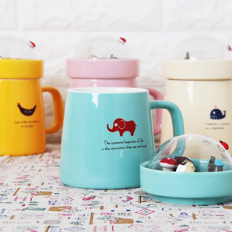 Креативная микро пейзаж мультфильм животных чашка для кофе с молоком 400 мл