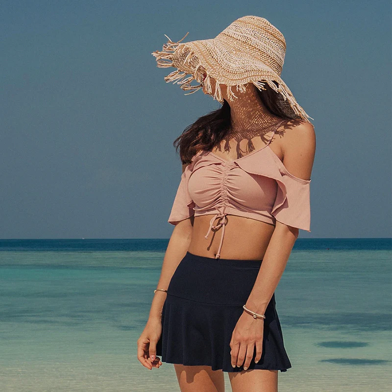 2020 в Корейском стиле Новый Для женщин из двух частей сексуальный купальник