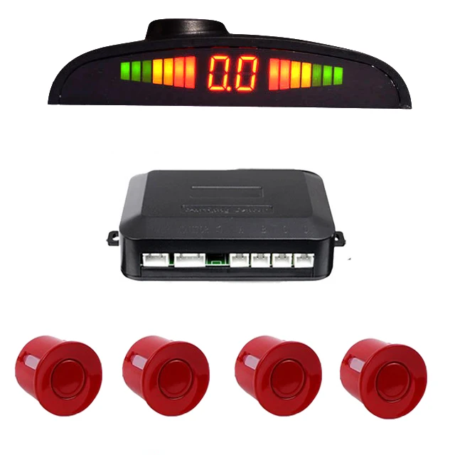 

Car Auto Parktronic LED Parking Sensor with 4 Sensors Reverse Backup Car Parking Radar Monitor Detector Sound Alert Indicator