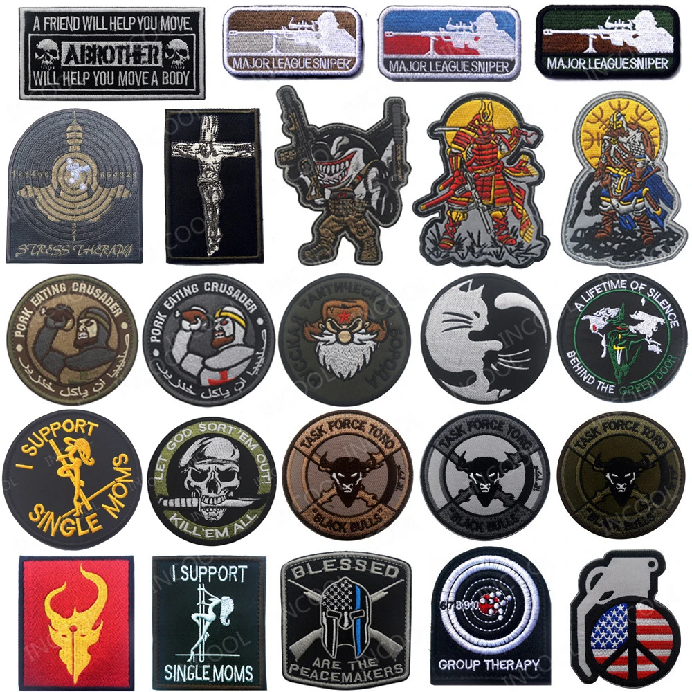 

Embroidery Decorative Patches US Flag Tactical Military Patch Target Combat Soldier Fabric Cloth Peace Embroidered Badges