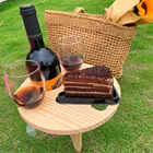 Портативный деревянный стол для пикника и вина, складной винный стол, стеклянный столик, складной стол, легко носить с собой, стол для вечеринок, путешествий, кемпинга