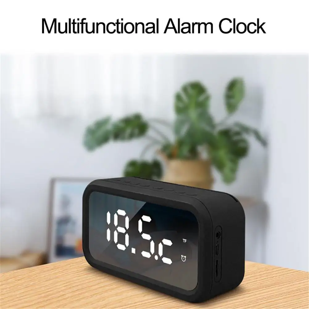 Rechargeable Multifunctional Alarm Clock Electronic Bluetooth Speaker Radio Supports Real-time Temperature Display Function | Дом и сад