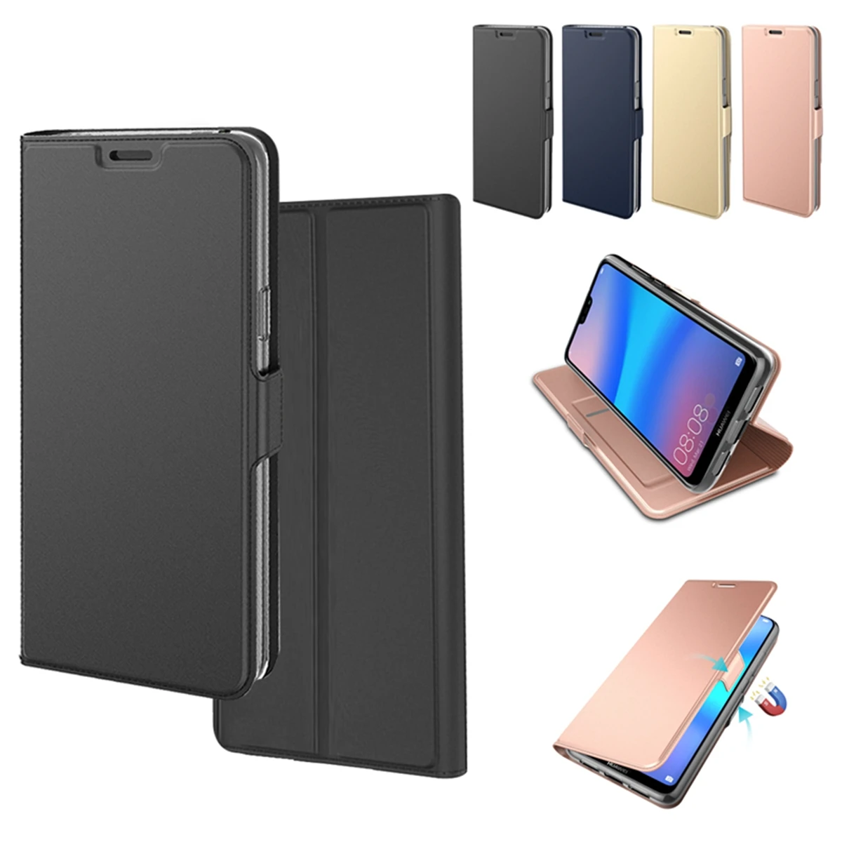 Чехол для Samsung Galaxy Note 10 Plus Магнитный чехол из искусственной кожи с откидной