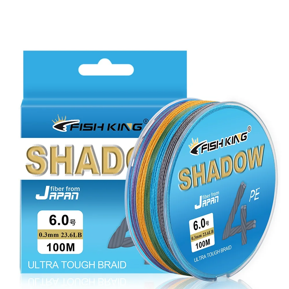 

GOOSHING100M 8/4 Strands Fishing Line 8-90LB PE Braided Fishing Wire Multifilament Super Strong Multicolor Rope Peche Carpe Wire