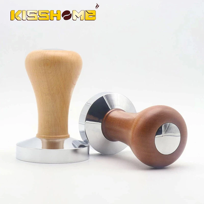 Деревянная ручка Chacate Preto Темпер 49/51/53/58 нержавеющая сталь плоская/Резьбовая