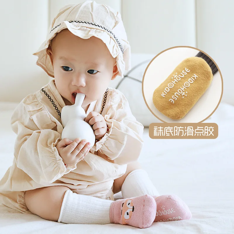 2 Pairs/set Lovely Fox/Rabbit/Deer Kids Baby Socks Knee + Non-slip Floor Girl Boy Toddler Animal Infant Soft Cotton 0-3 Y | Детская