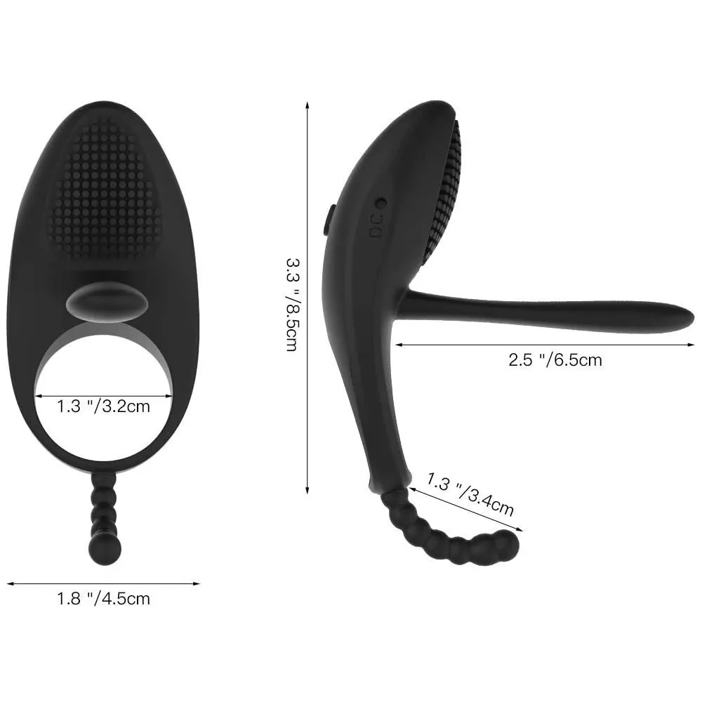 7 режимов вибрации двойной мотор для более жесткой эрекции вибрирующее кольцо на