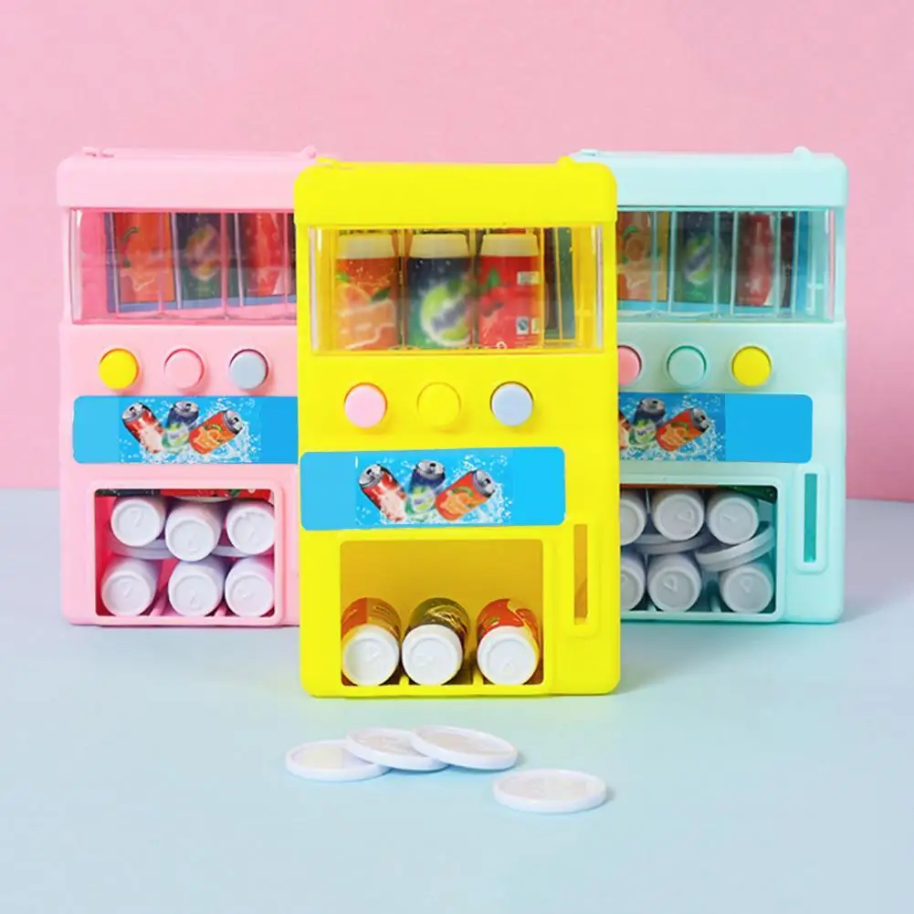 

Kids Simulation Self-service Vending Machine with Mini Coins Drinks Pretend Play Education Toys Children Cute Funny Gift