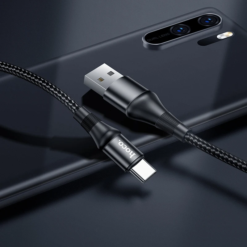 Фото Прочный нейлоновый кабель Hoco Micro Type C для iPhone быстрое зарядное устройство Прочный нейлоновый кабель Hoco Micro Type C для iPhone быстрое зарядное устройство
