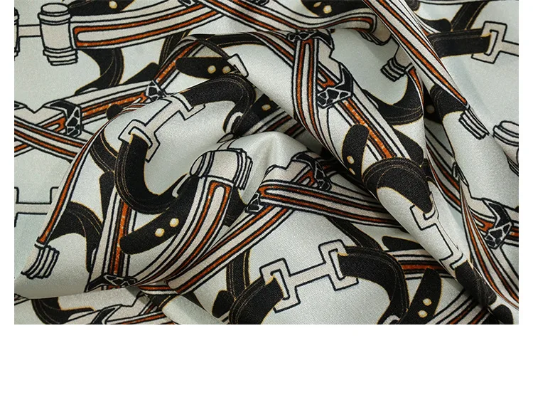 

2021 Spring ol elegant print shirts high quality 100%silk long sleeve blouses top A667