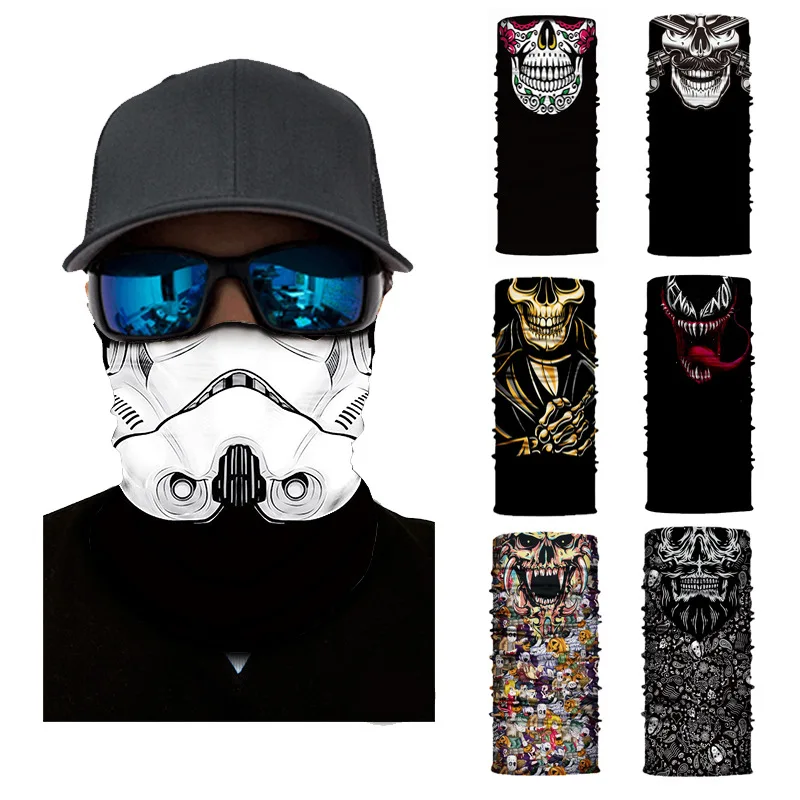 

3D Magic Neck Warmer Gaiter Face Shield Balaclava Bandanas Cycling Hiking Tube Scarf Men Women Multifunction Halloween Headband