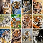 Алмазная 5D картина сделай сам с тигром, полноразмерная вышивка с животными, наборы для вышивки крестиком, мозаика из смолы, настенное искусство, домашний декор