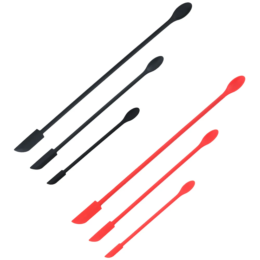 

3Pcs Flexible Cooking Spatula Set Silicone Jam Spatula Mini Lengthened Double-Ended Spoon Beauty Stick For Kitchen Tools