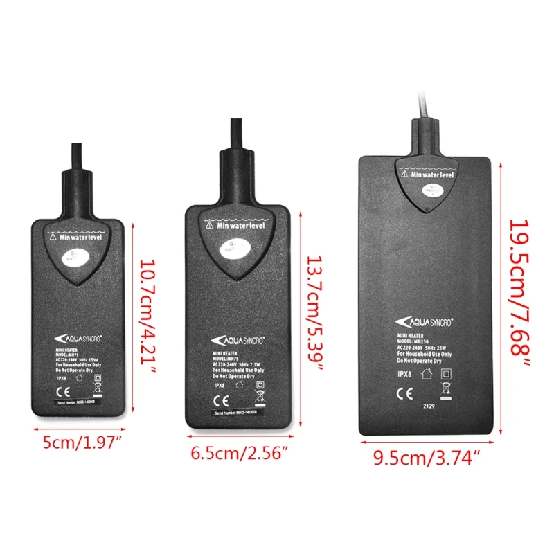 

Ultra-thin 7.5W 15W 25W Aquarium Mini Heater Flexible Fish Tank Turtle Heating Rod Water Tank Temperature Controller