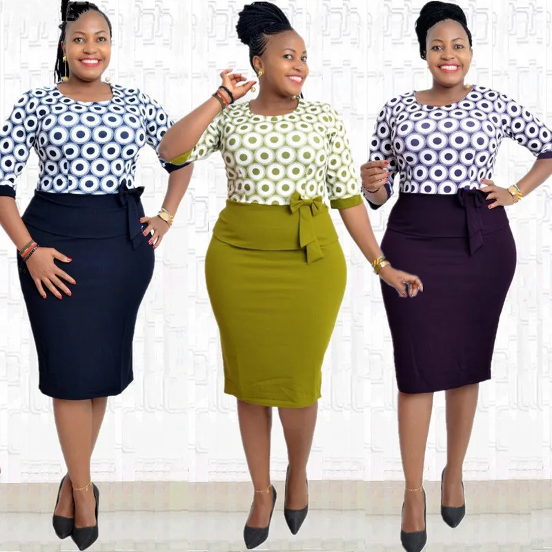 Размера плюс с Африканским принтом платья для женщин в африканском стиле узором