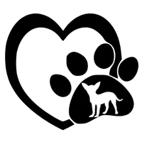 chihuahua love heart paw funny dog car stickers automobiles motorcycles exterior accessories vinyl decals