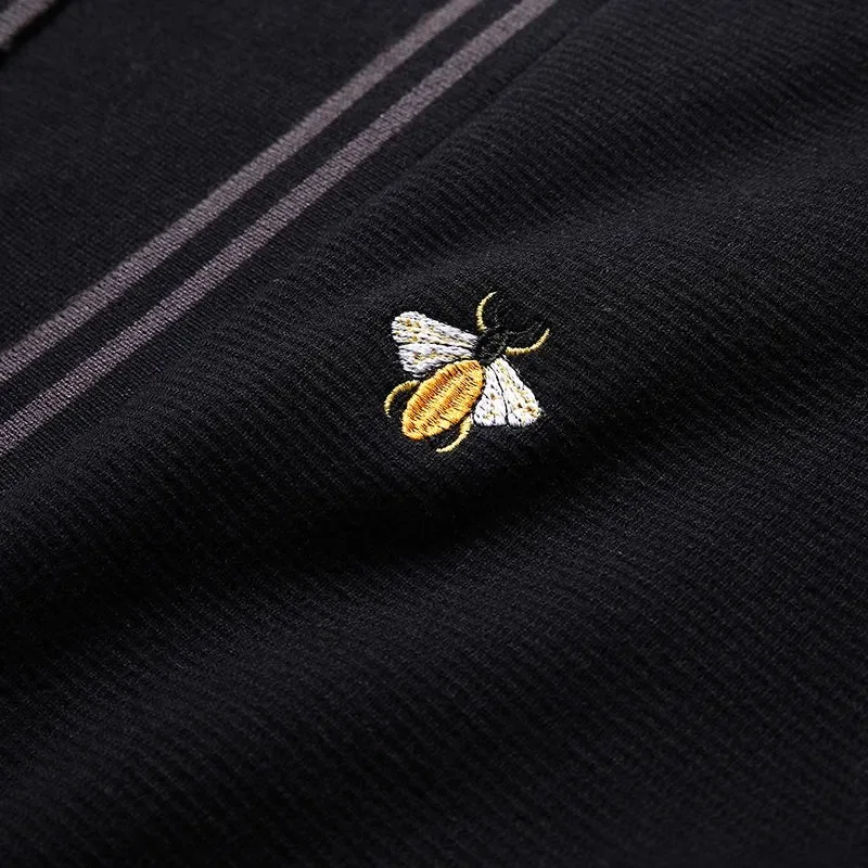 Высококачественный вязаный кардиган с вышивкой пчелы мужской новый тренд на