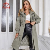 astrid 2021 womens winter jacket female plus size hooded parkas fashion drawstring long coat fake two piece warm padded outwear