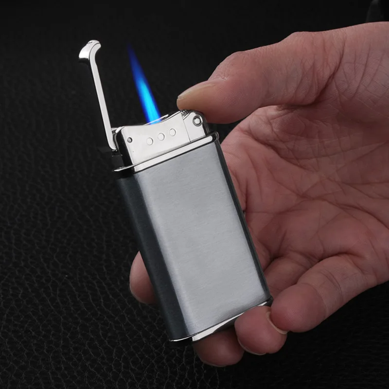 

Flint Straight Fire Lighter Metal Torch Turbo Jet Windproof Lighter Refillable Gas Butane Cigar Lighter Cigarette Accessories