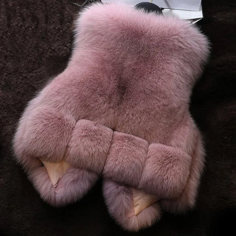 

Faux Fur Coat Autumn Winter Women 2019 Fashion Casual Warm Slim Sleeveless Faux Fox Fur Vest Winter Jacket Women casaco feminino