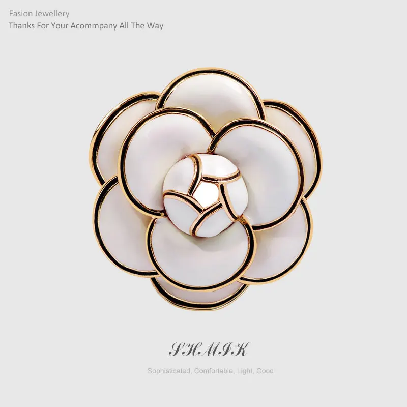 Ретро Роскошные Камелия цветок броши для женщин модные бутоньерка Feminina