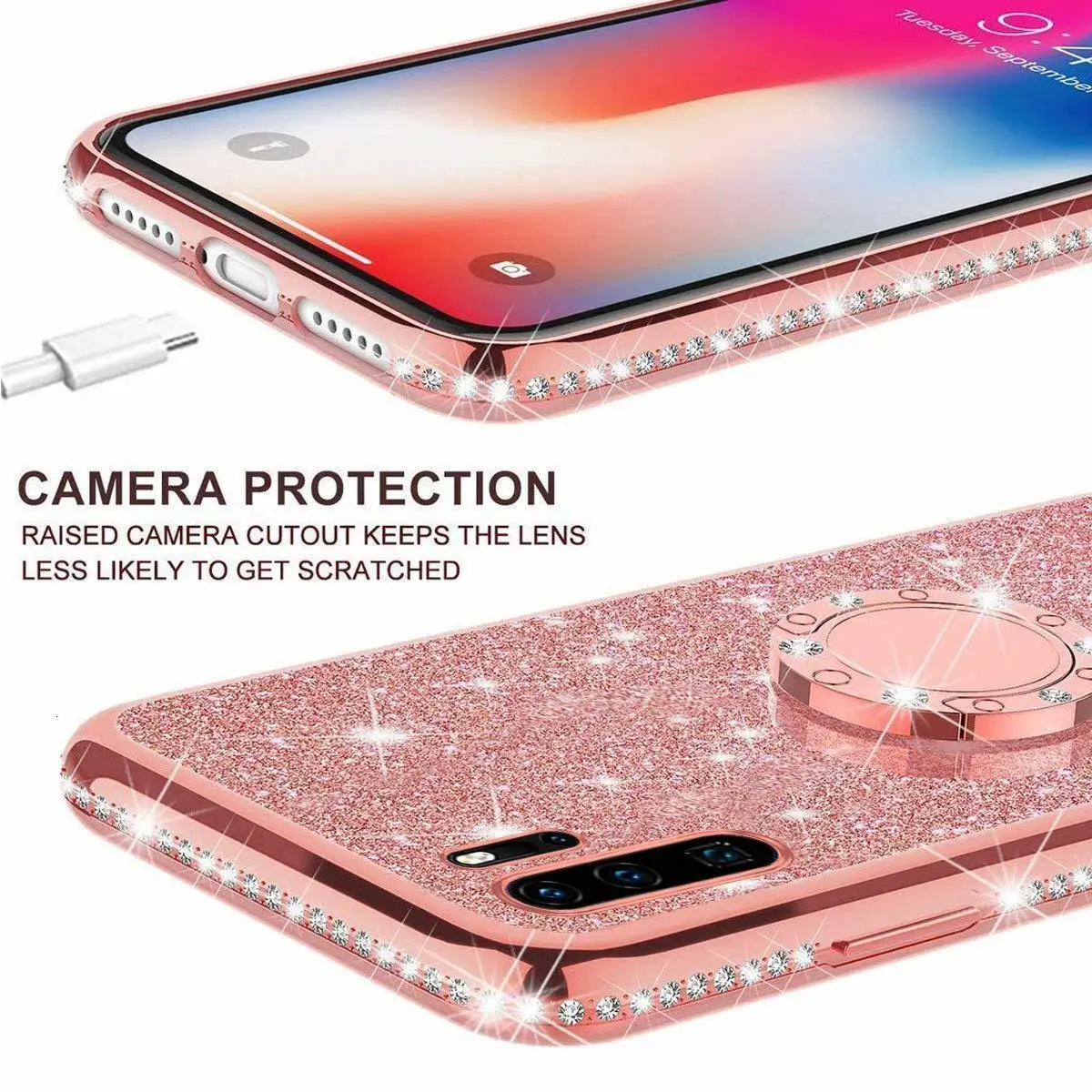 diamond ring phone case for oppo realme x lite k3 3 c2 c3 c11 c15 xt x50 x2 x7 7 pro 5 5i v15 glitter soft silicone cover etui free global shipping
